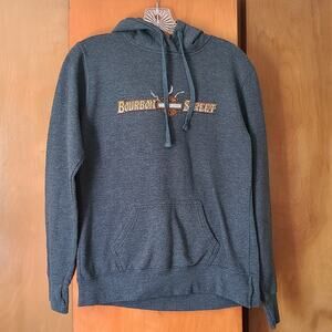 VTG Unisex Harley Davidson Bourbon Street Hoodie XS Gray 90s Biker